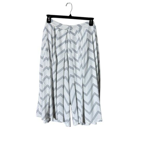 Yumi Kim Linen Culottes Cropped Pants S Resort Bohemian‎ Beachy Pleated Chevron - Picture 4 of 8